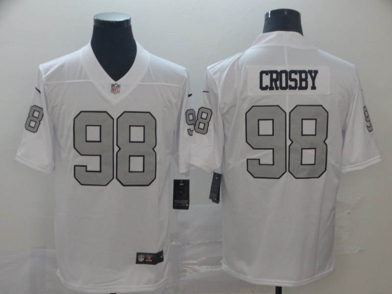 Men's Oakland Raiders #98 Maxx Crosby White Color Rush Limited Stitched NFL Jersey Men's Oakland Raiders #98 Maxx Crosby White Color Rush Limited Stitched NFL Jersey